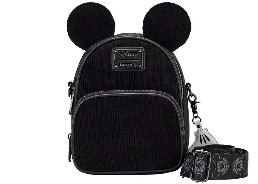 Loungefly: Disney100 Mickey Mouse Classic Corduroy Convertible Mini Backpack & Crossbody Bag