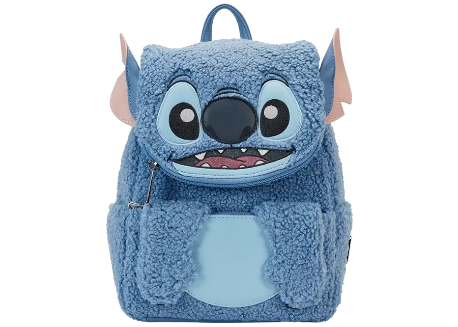 Loungefly: Lilo and Stitch Sherpa Plush Pocket Mini Backpack