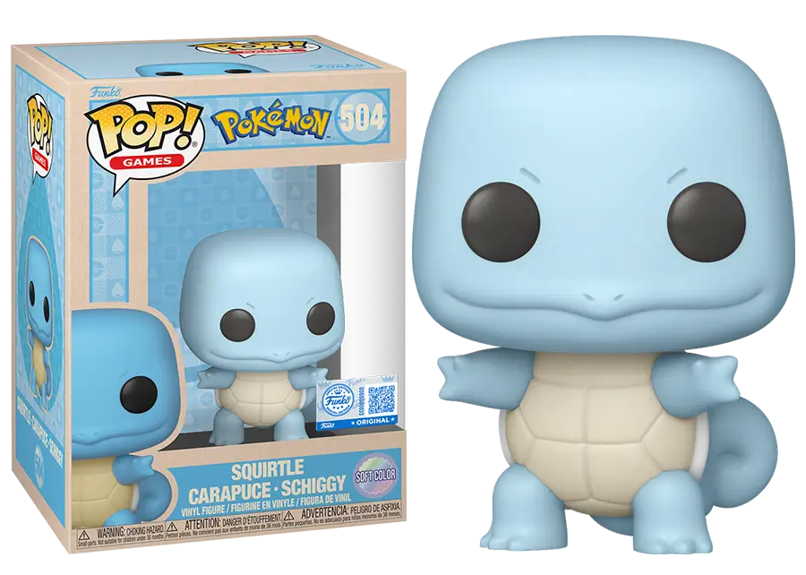 Funko Pop van Squirtle in pastel kleuren